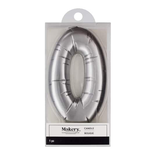 Silver Number Candle by Makery